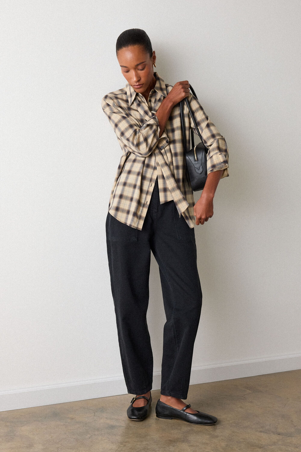 Black Full Length Cotton Trouser