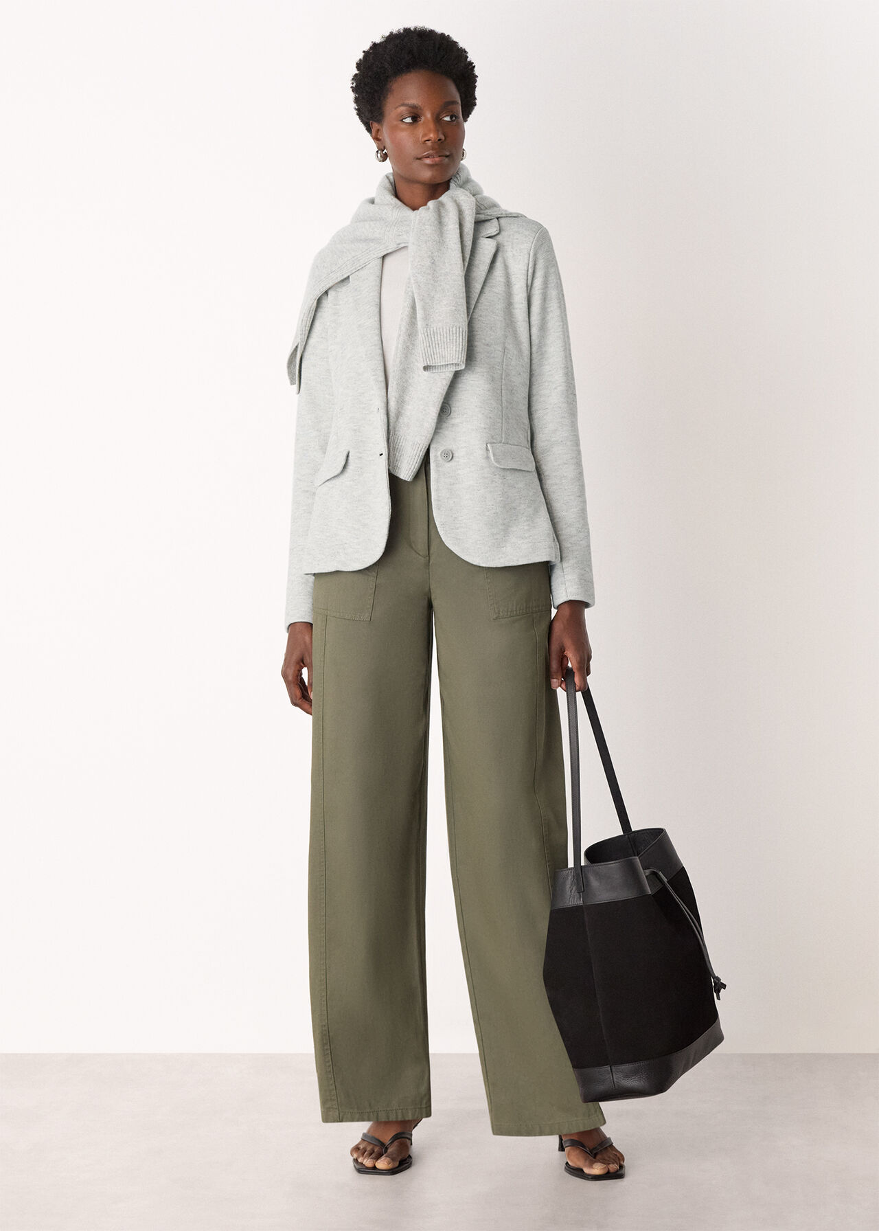 Grey Slim Jersey Jacket WHISTLES Whistles