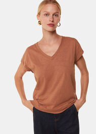 Willa V Neck Cap Sleeve Tee