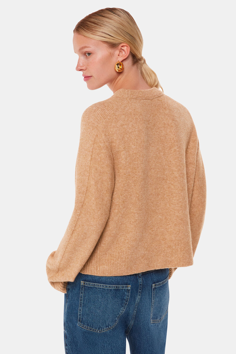 Camel Alana Wool Mix Crew Neck Sweater