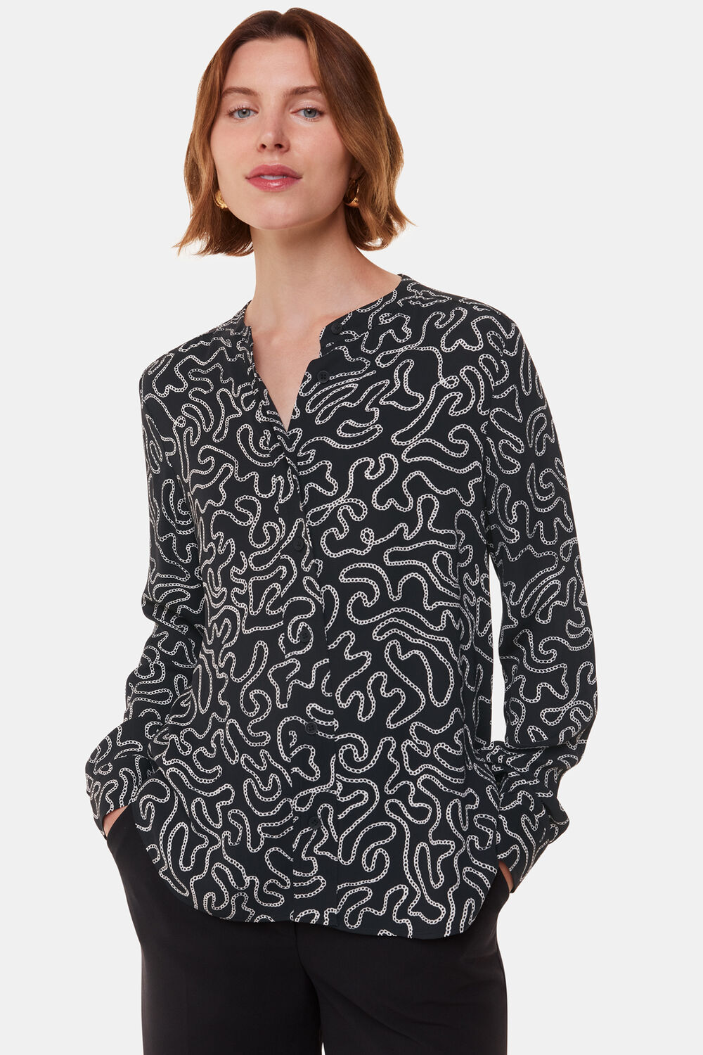 Black Chain Print Shirt