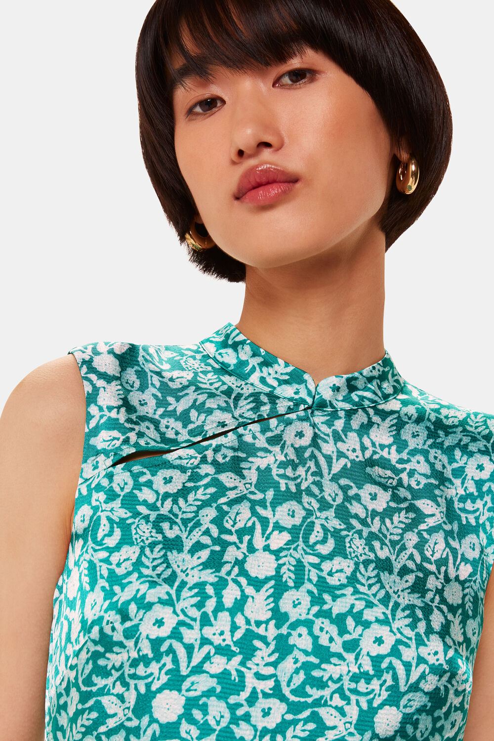 Aria Batik Floral Satin Dress