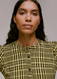 Nora Gingham Check Midi Dress