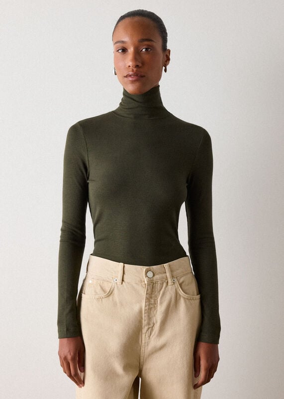 Khaki Essential Ribbed Polo