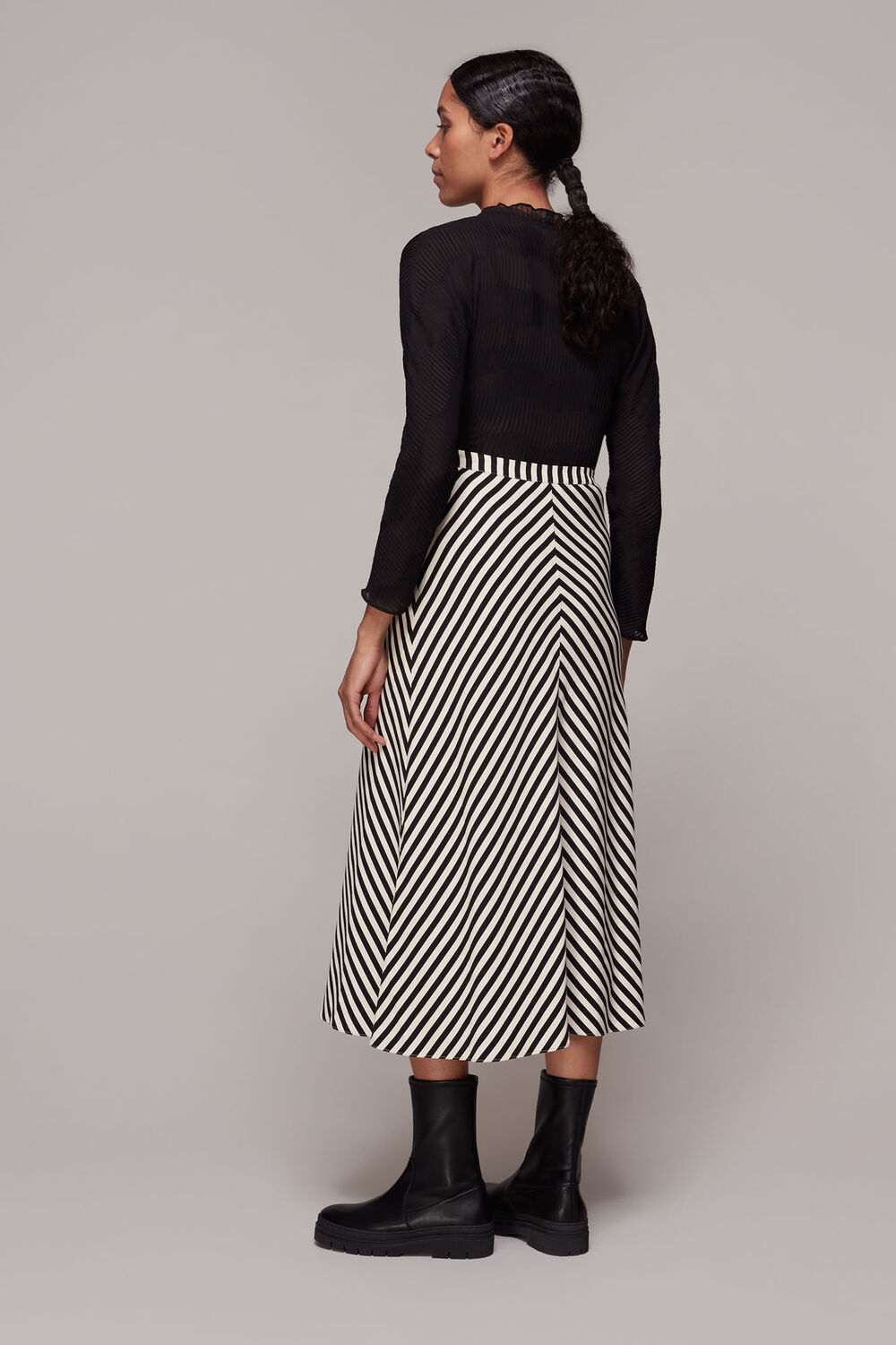 Diagonal Stripe Skirt