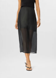Organza Column Midi Skirt