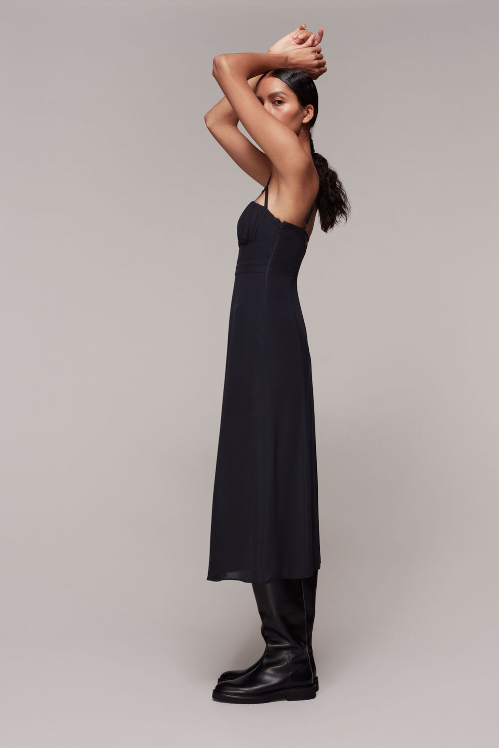 Silk Cut Out Detail Slip Dress