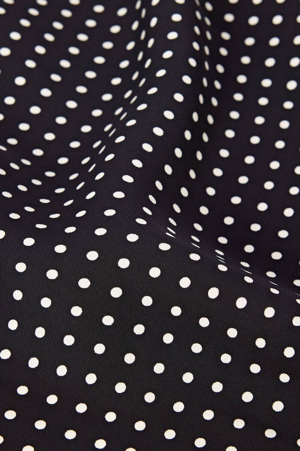 Black mini spot fit and flare midi skirt