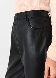 Leather Barrel Leg Trouser