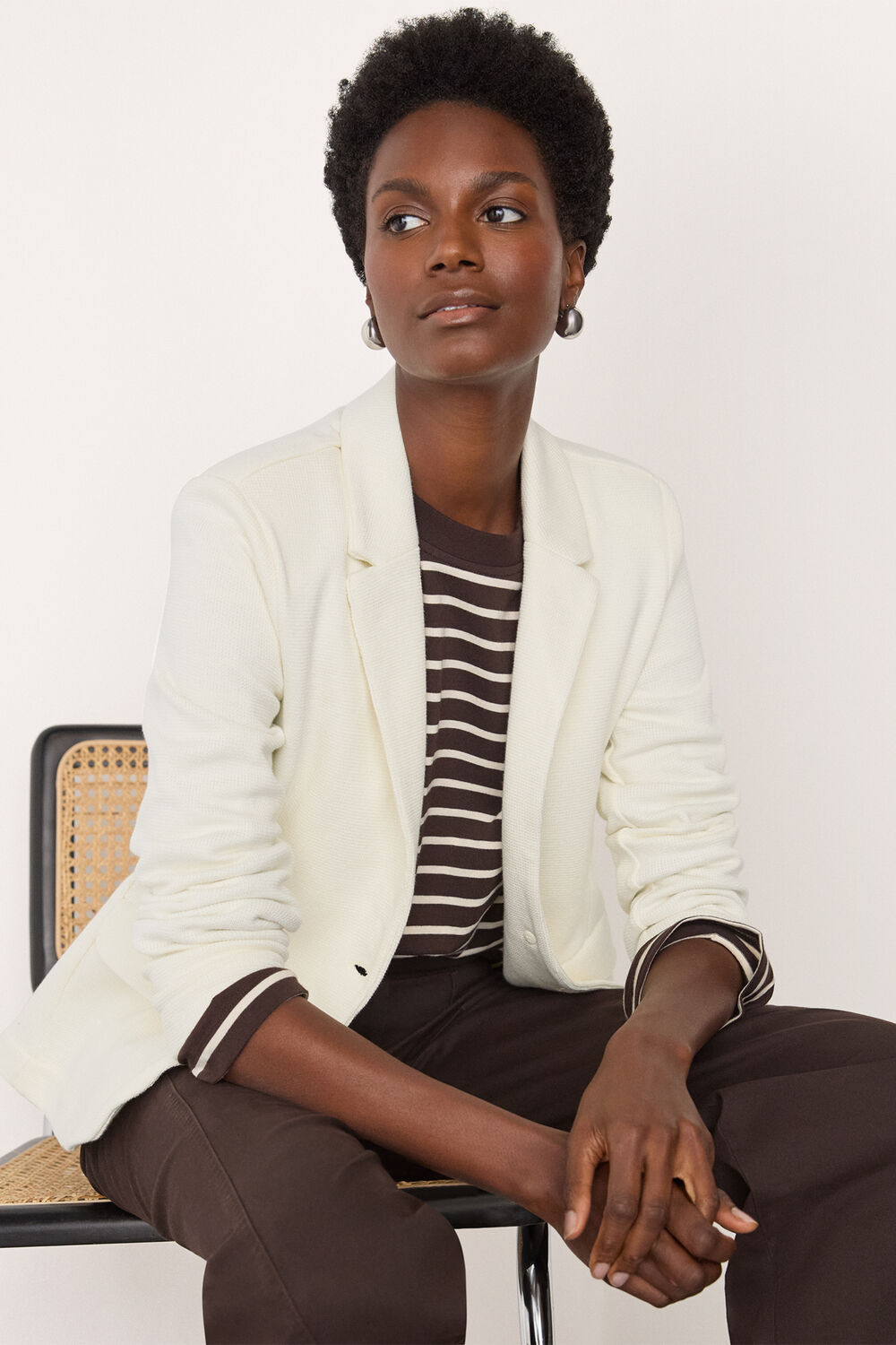 Ivory Slim Jersey Jacket