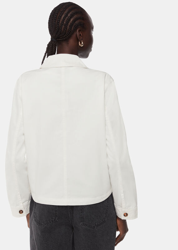 White Marie Casual Pocket Jacket