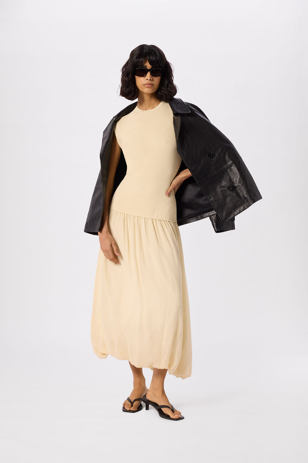 Knitted 2in1 Bubble Hem Dress