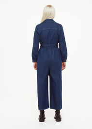 Petite Joni Denim Belted Jumpsuit
