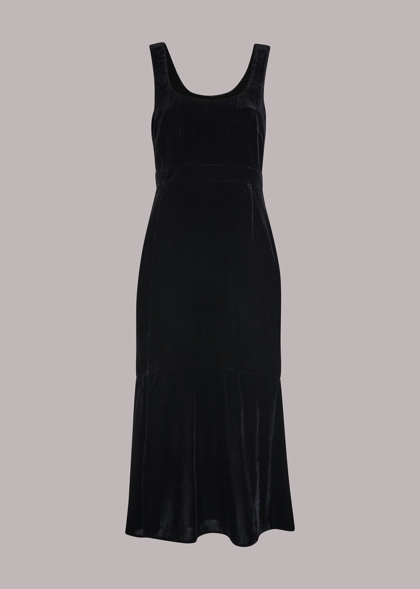 Black Velvet Mila Midi Dress | WHISTLES | Whistles US