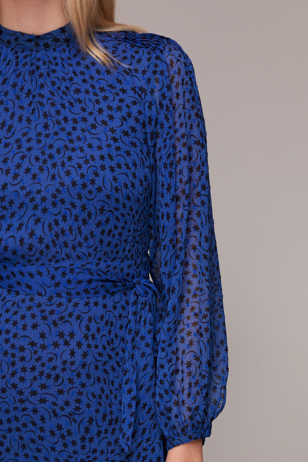 Warped Star Print Dobby Dress