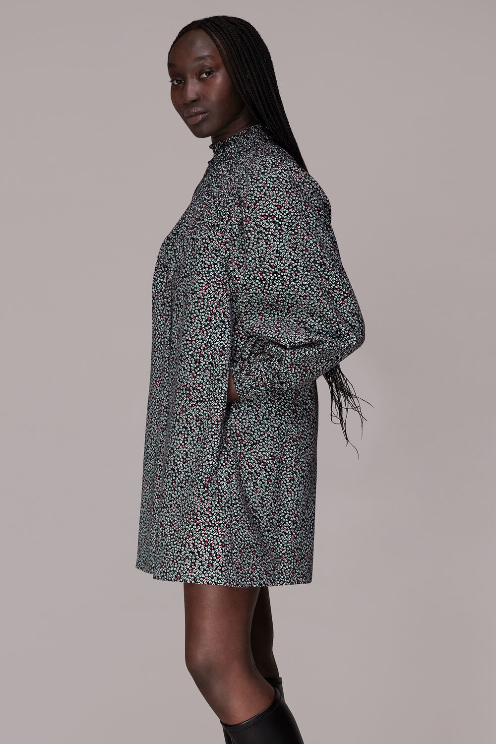 Multicolour Micro Bud Pintuck Dress