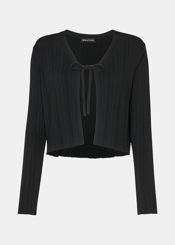 Black Tie Front Detail Cardigan