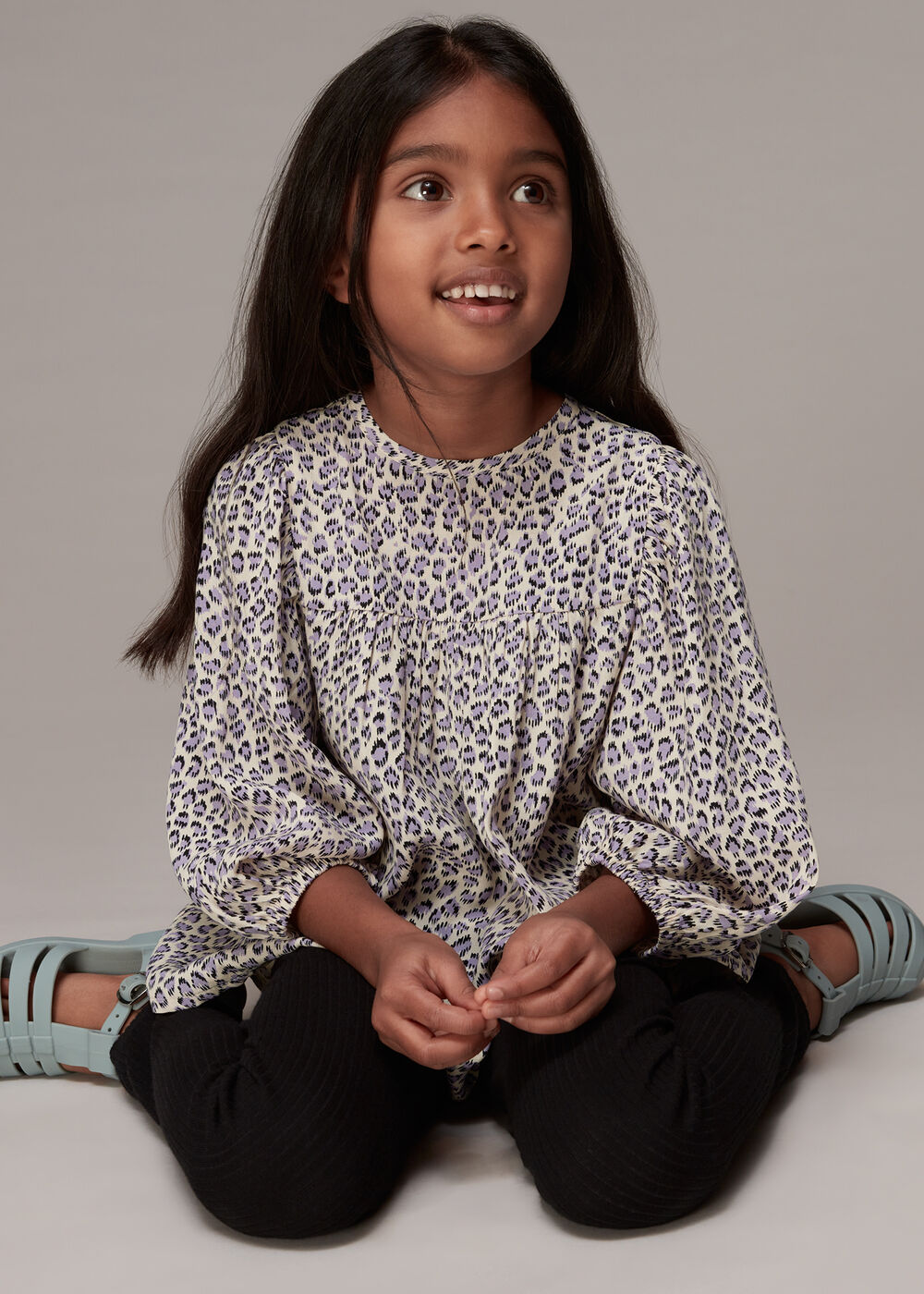 Dashed Leopard Wren Sleeve Top