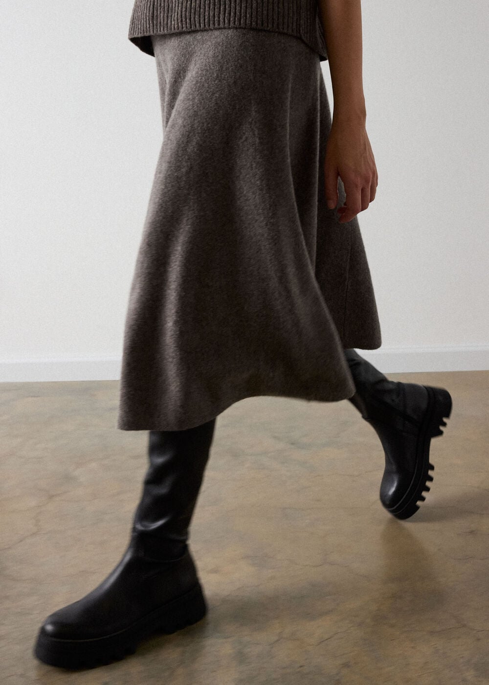 Wool Knitted Midi Skirt