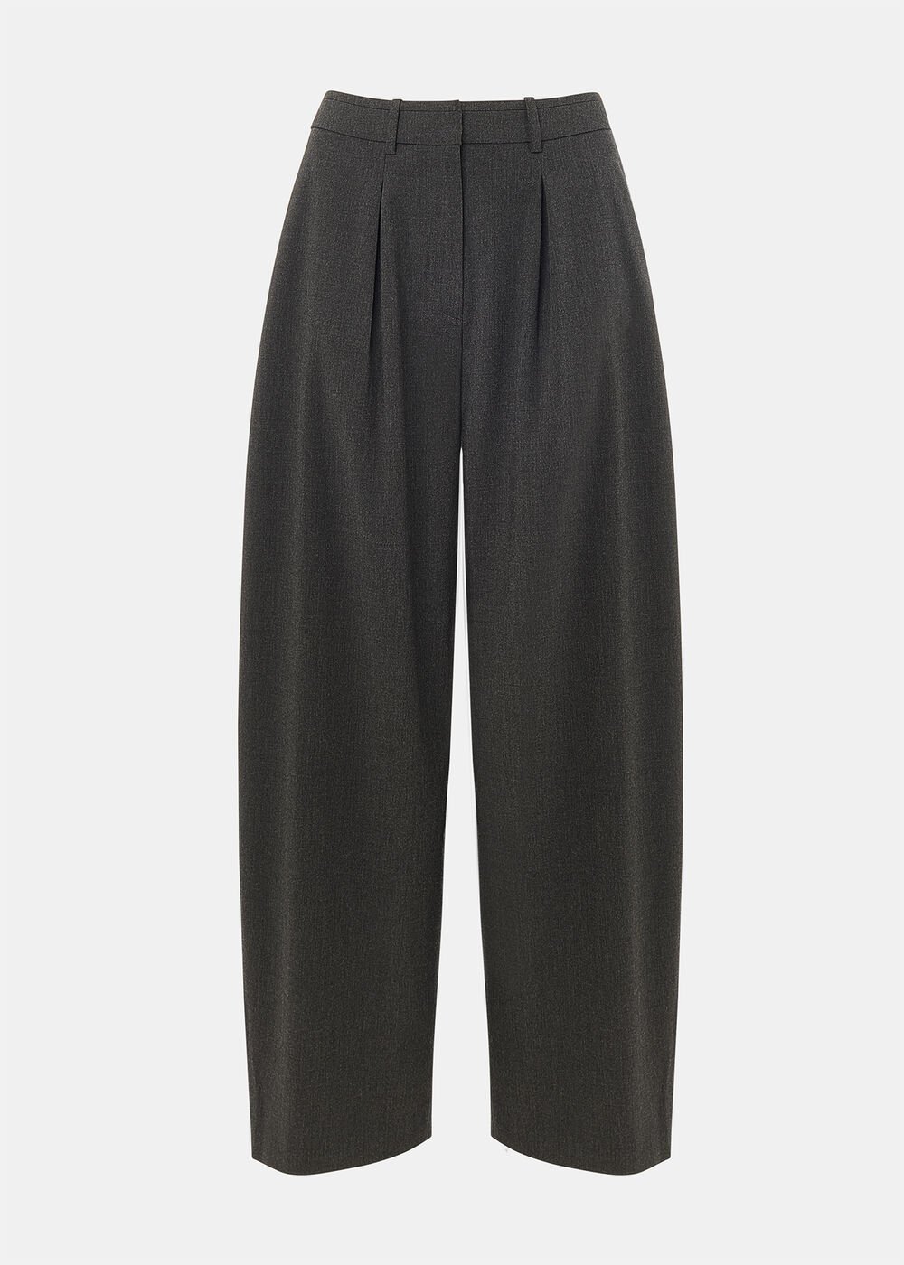 Wool Blend Barrel Trouser