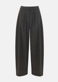 Wool Blend Barrel Trouser