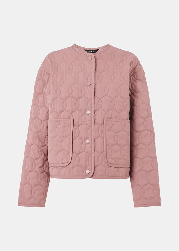 Dusty Pink Petite Maya Cotton Quilted Jacket