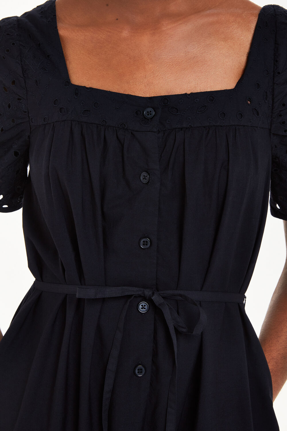 Broderie Poplin Trapeze Dress