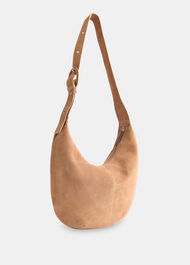 Large Sia Curved Suede Bag