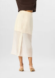 Organza Column Midi Skirt