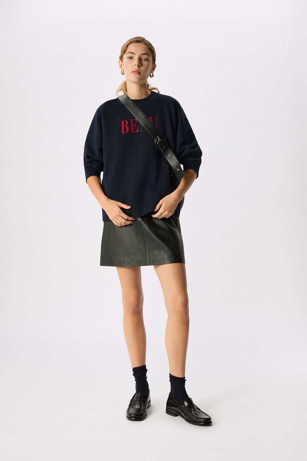 Navy Beau Logo Sweat