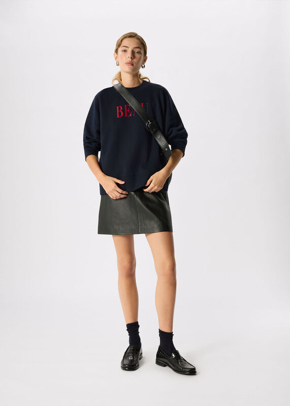 Navy Beau Logo Sweat