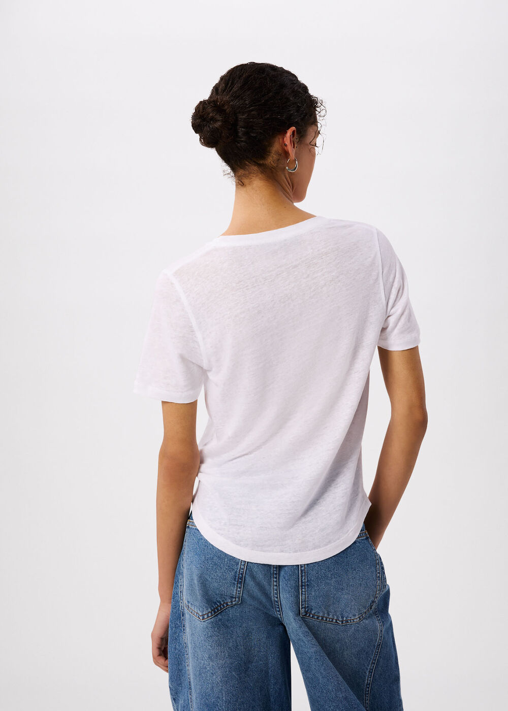 Linen V Neck T-Shirt