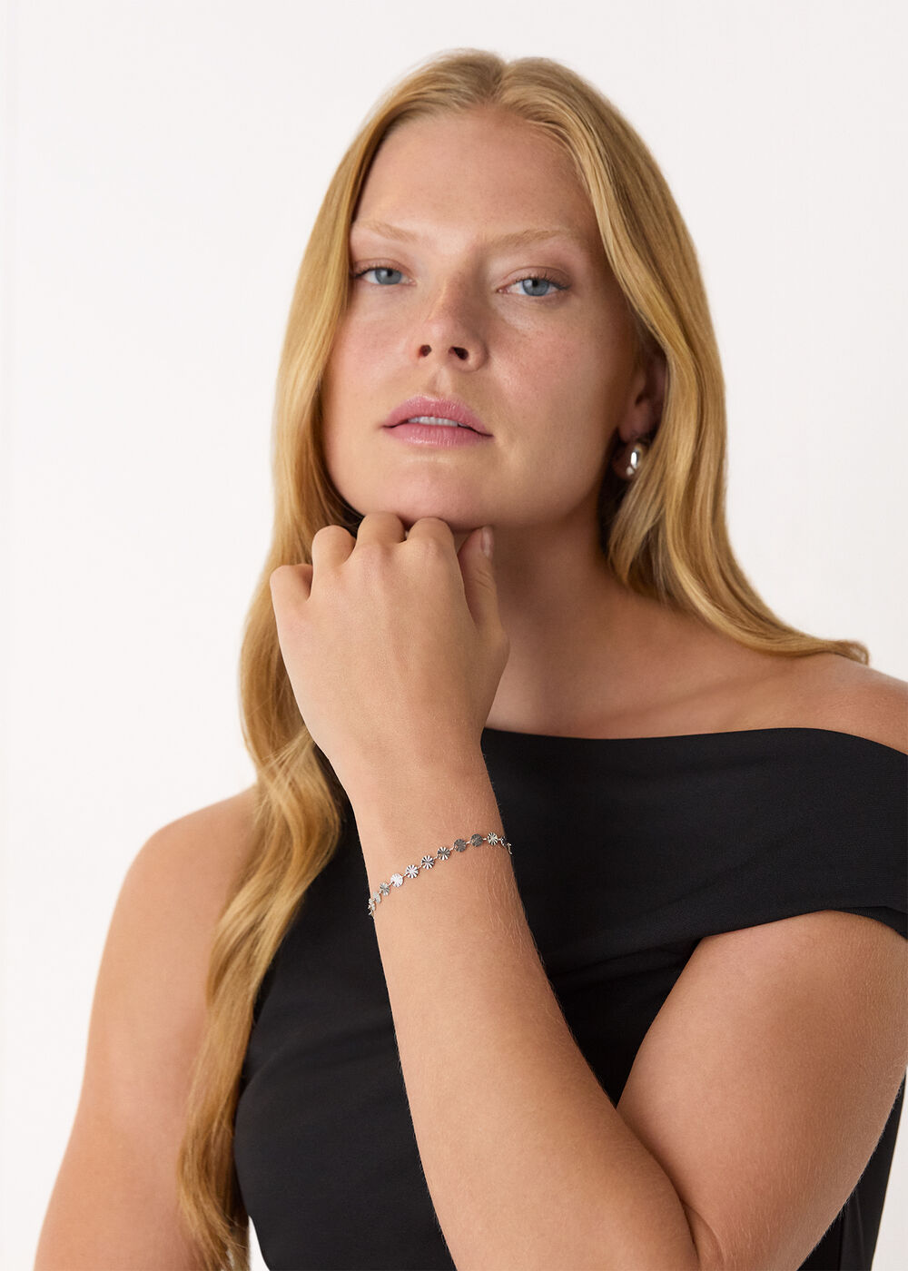 Textured Circle Chain Bracelet