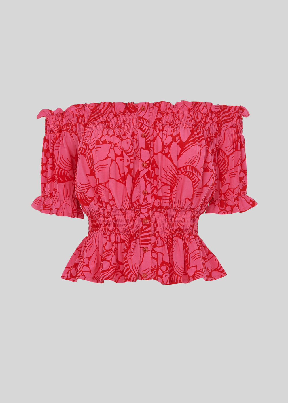 Sunflower Print Bardot Top