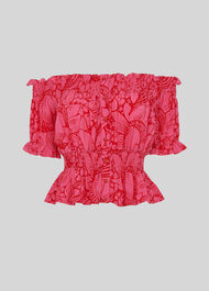 Sunflower Print Bardot Top