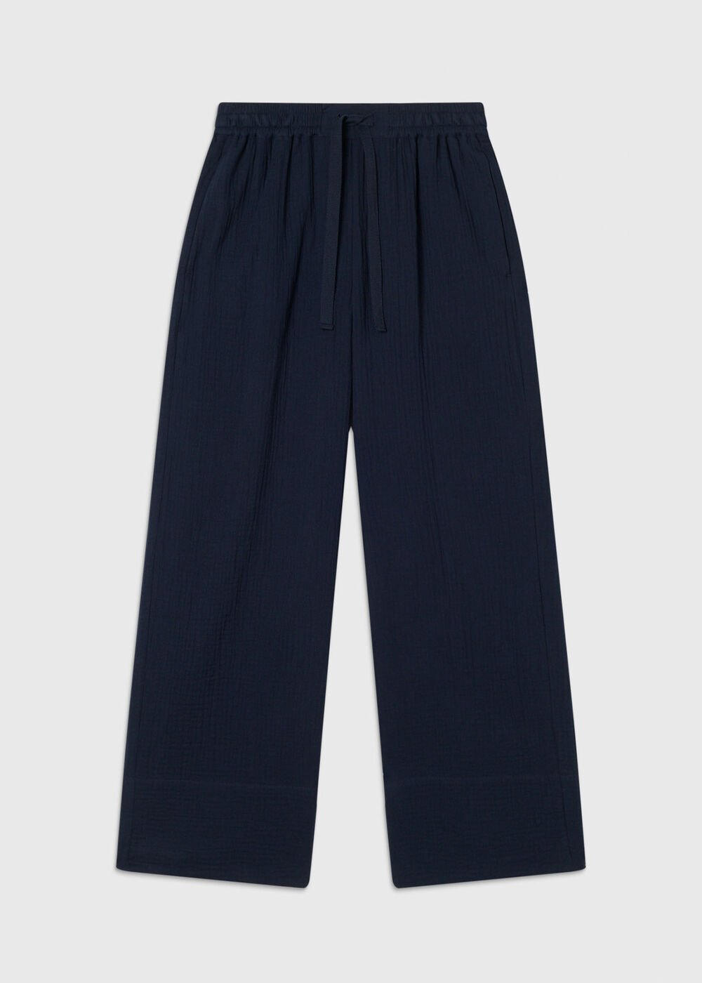 Wide Crop Cheesecloth Trouser