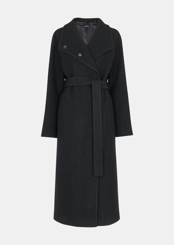 Black Morgan Funnel Neck Coat