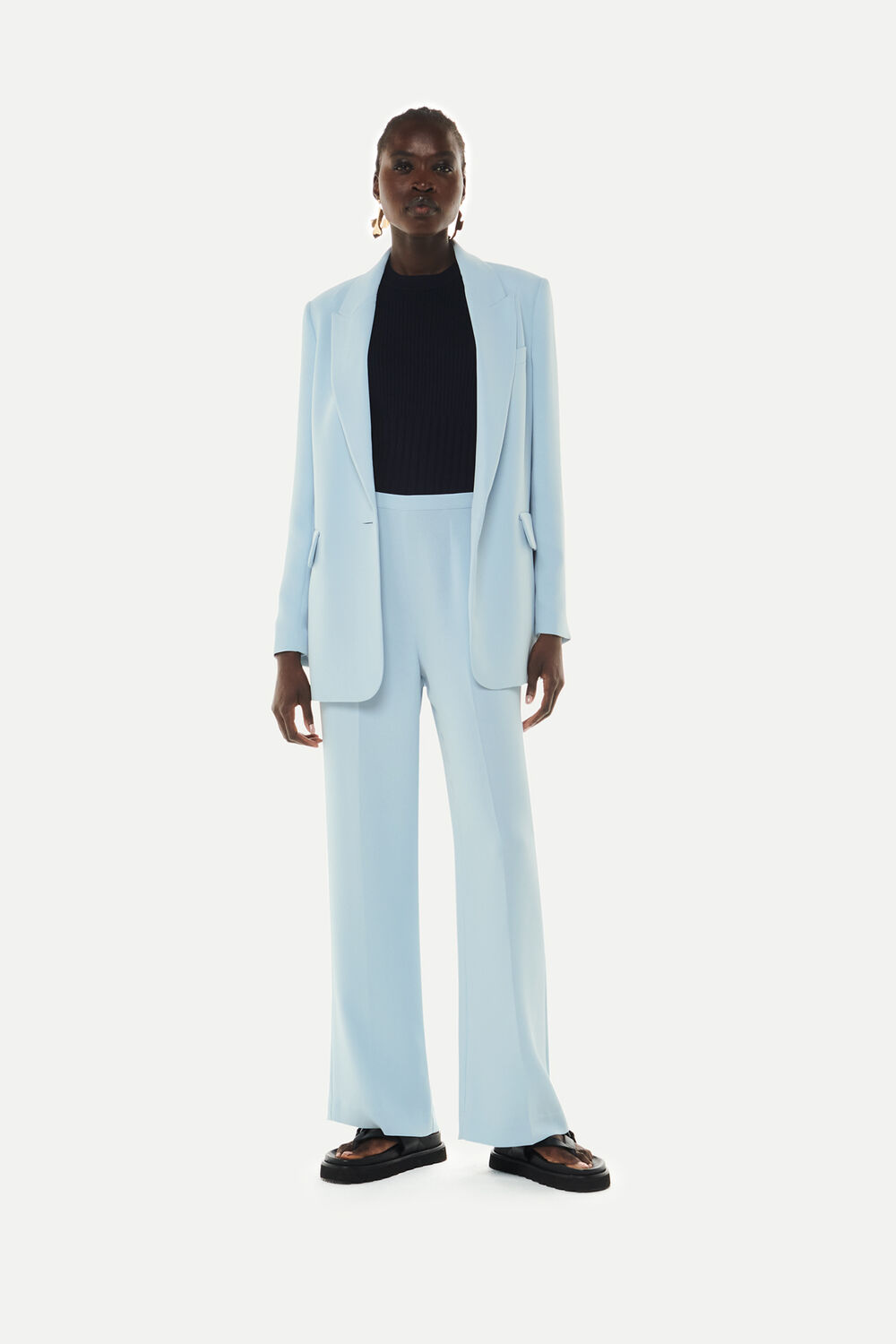 Pale Blue Anna Full Length Pants&nbsp;