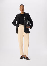 Petite Collarless Linen Blazer