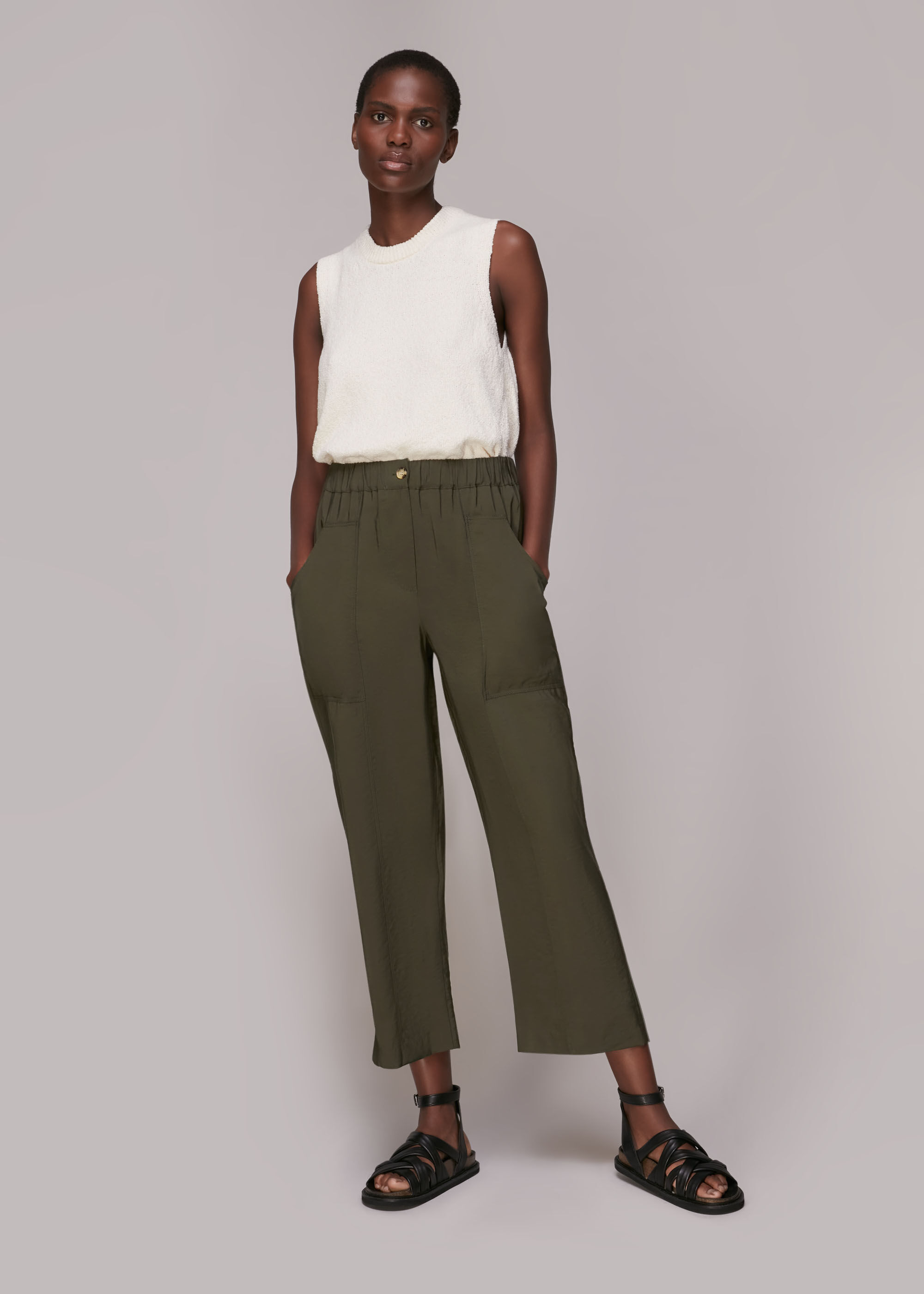 Khaki Easy Casual Trouser | WHISTLES |