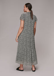 Indo Floral Print Tiered Dress