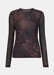 Spotted Animal Mesh Top