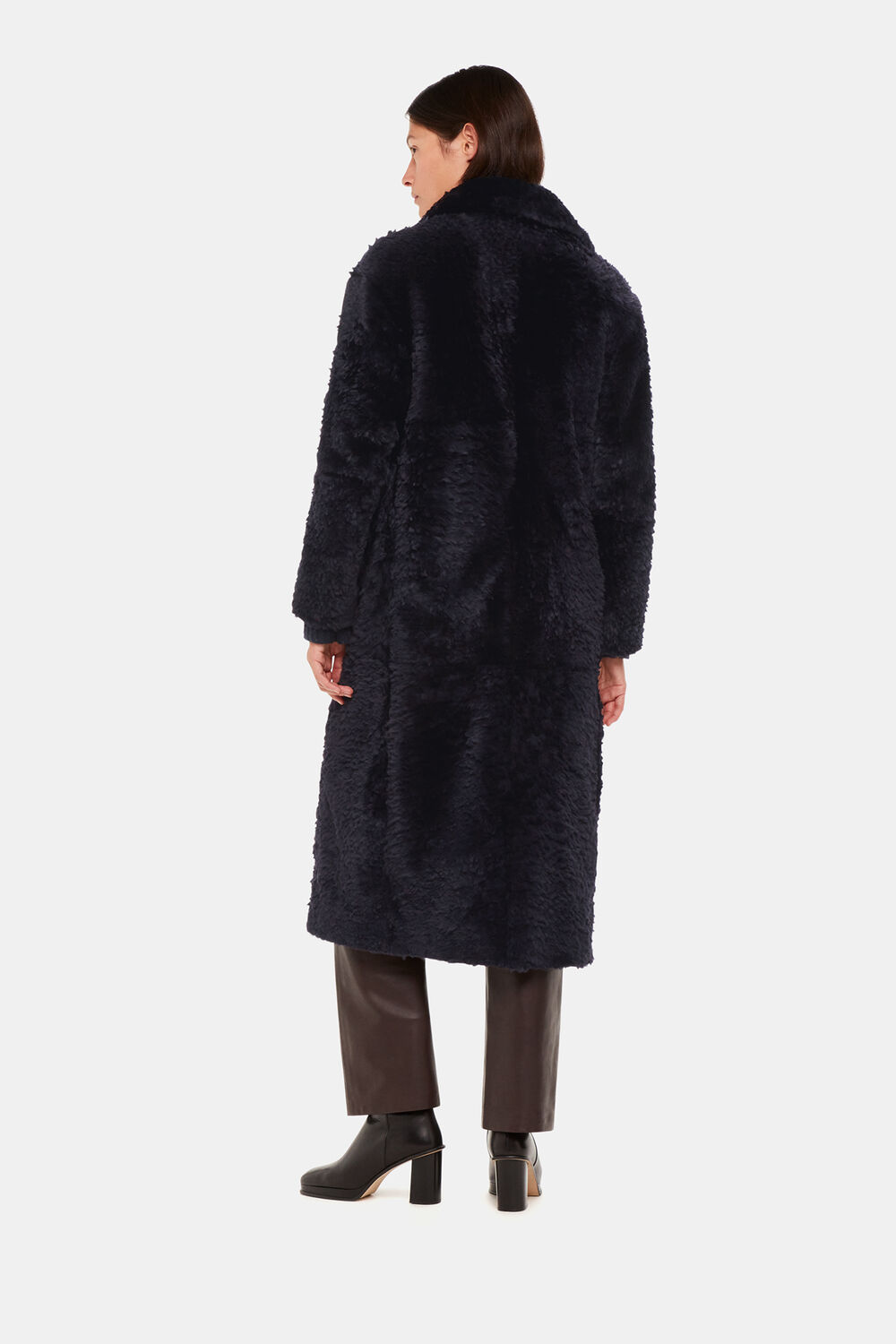 Navy Camille Shearling Coat