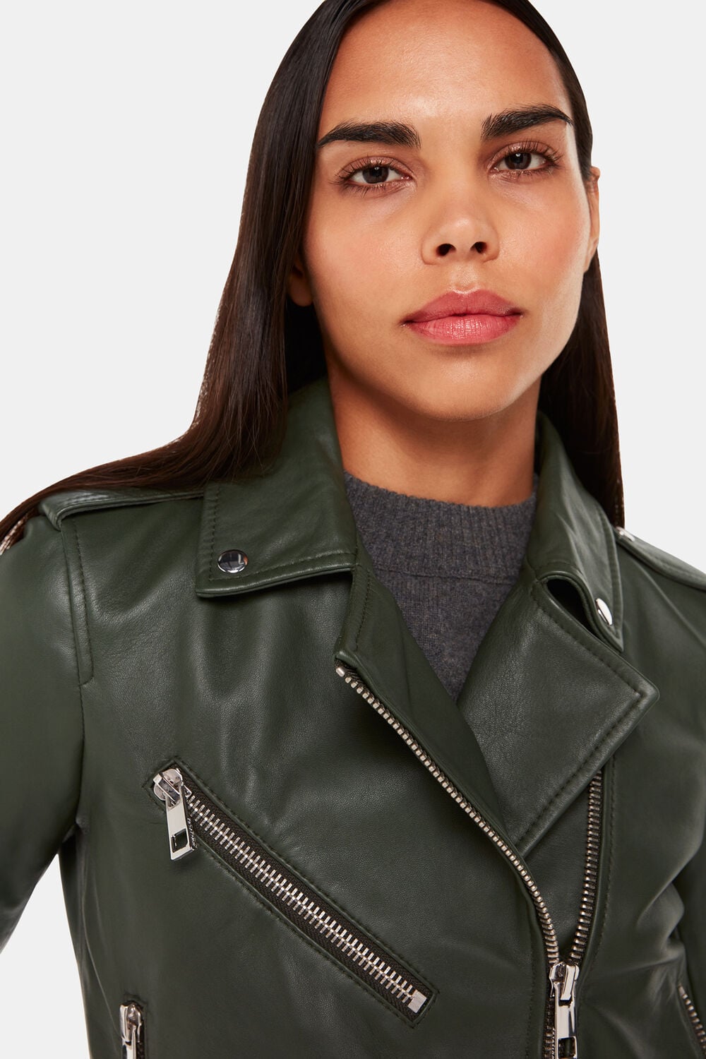 Agnes Pocket Leather Jacket