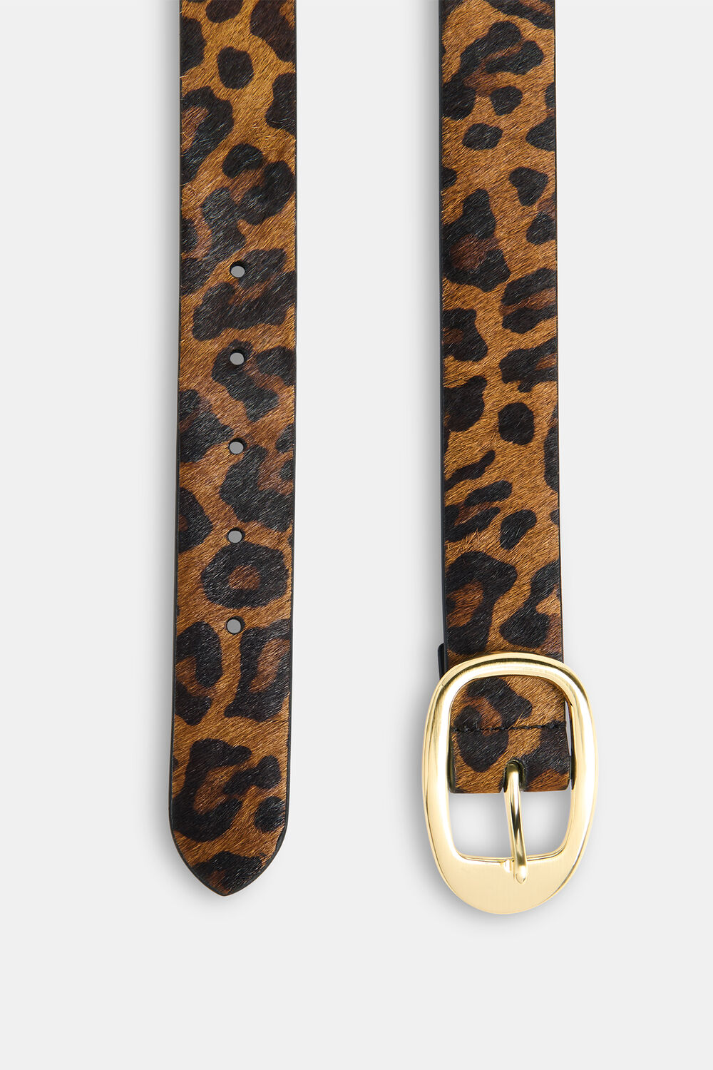 Leopard Print Hair-On Belt