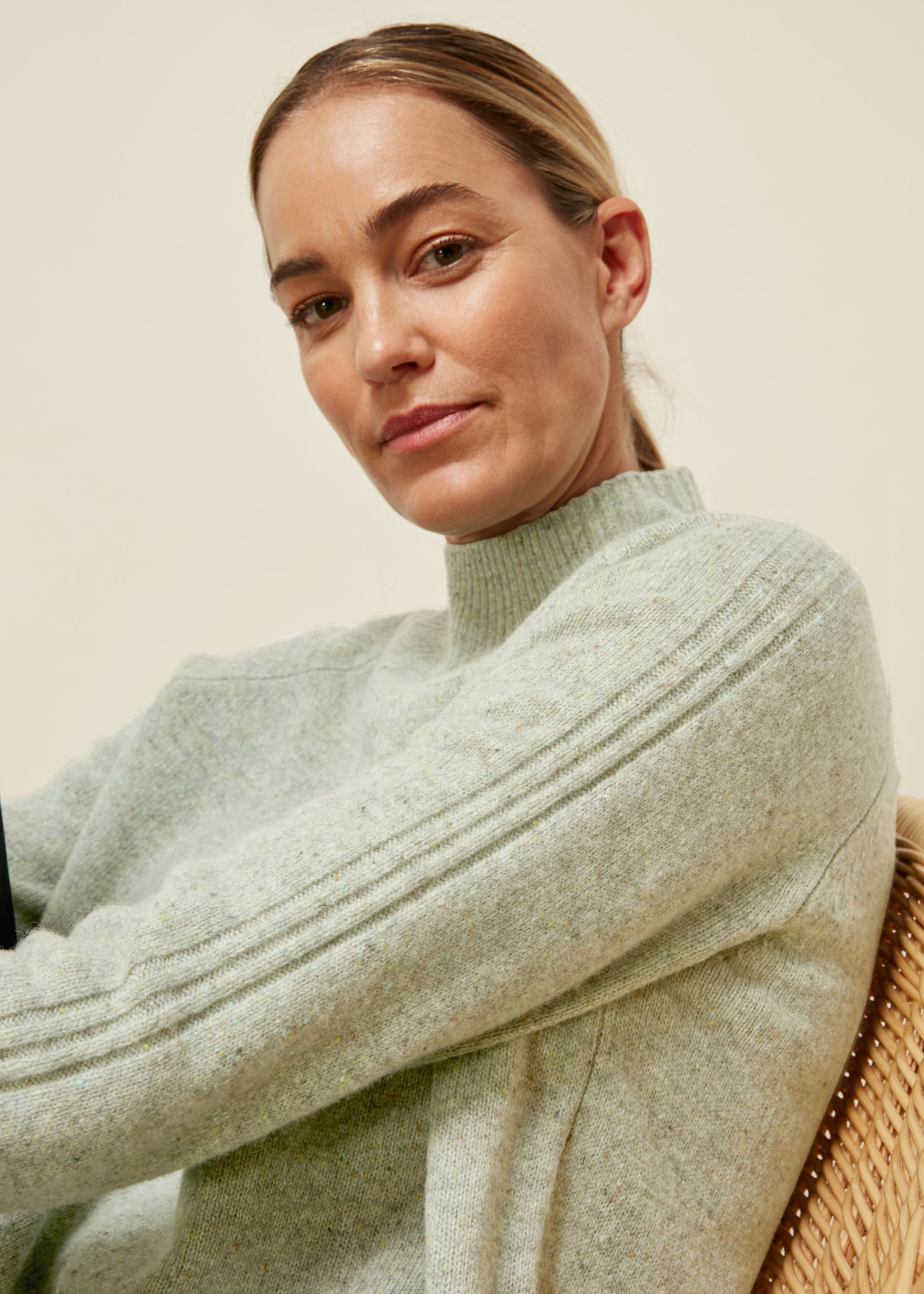 Mint Funnel Neck Merino Knit | WHISTLES | Whistles US |