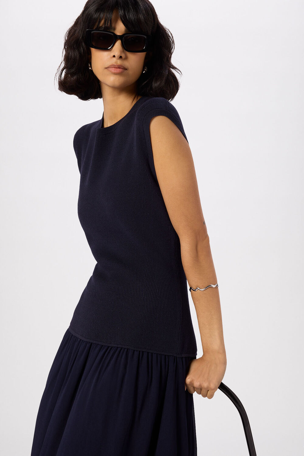 Knitted 2in1 Bubble Hem Dress