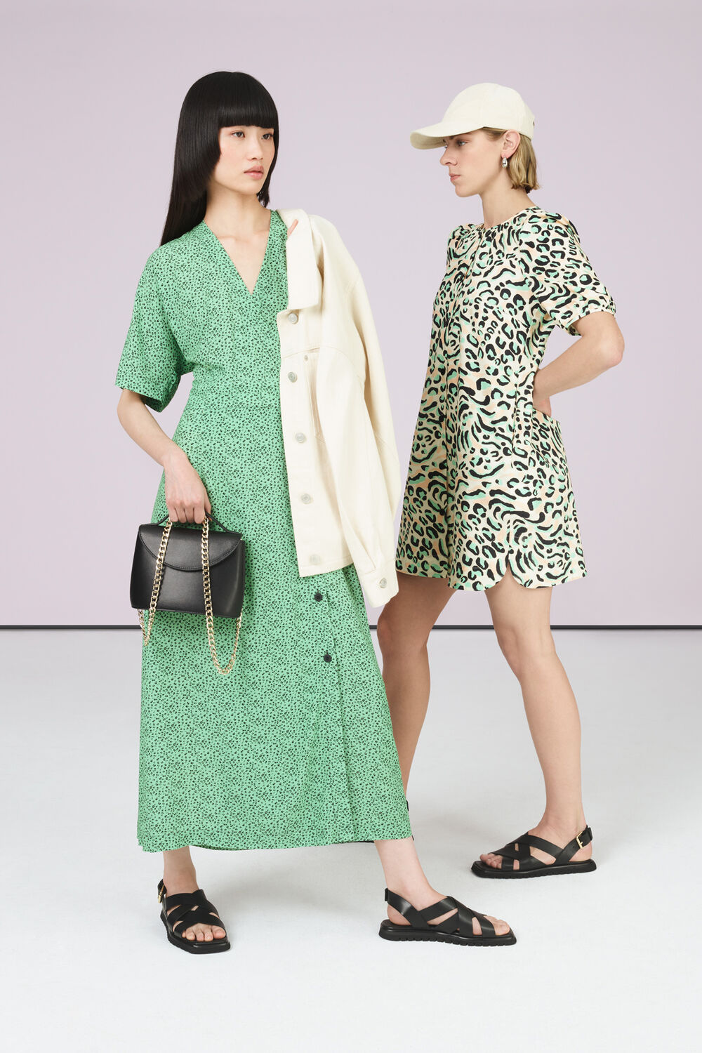 Ink Leopard Print Midi Dress