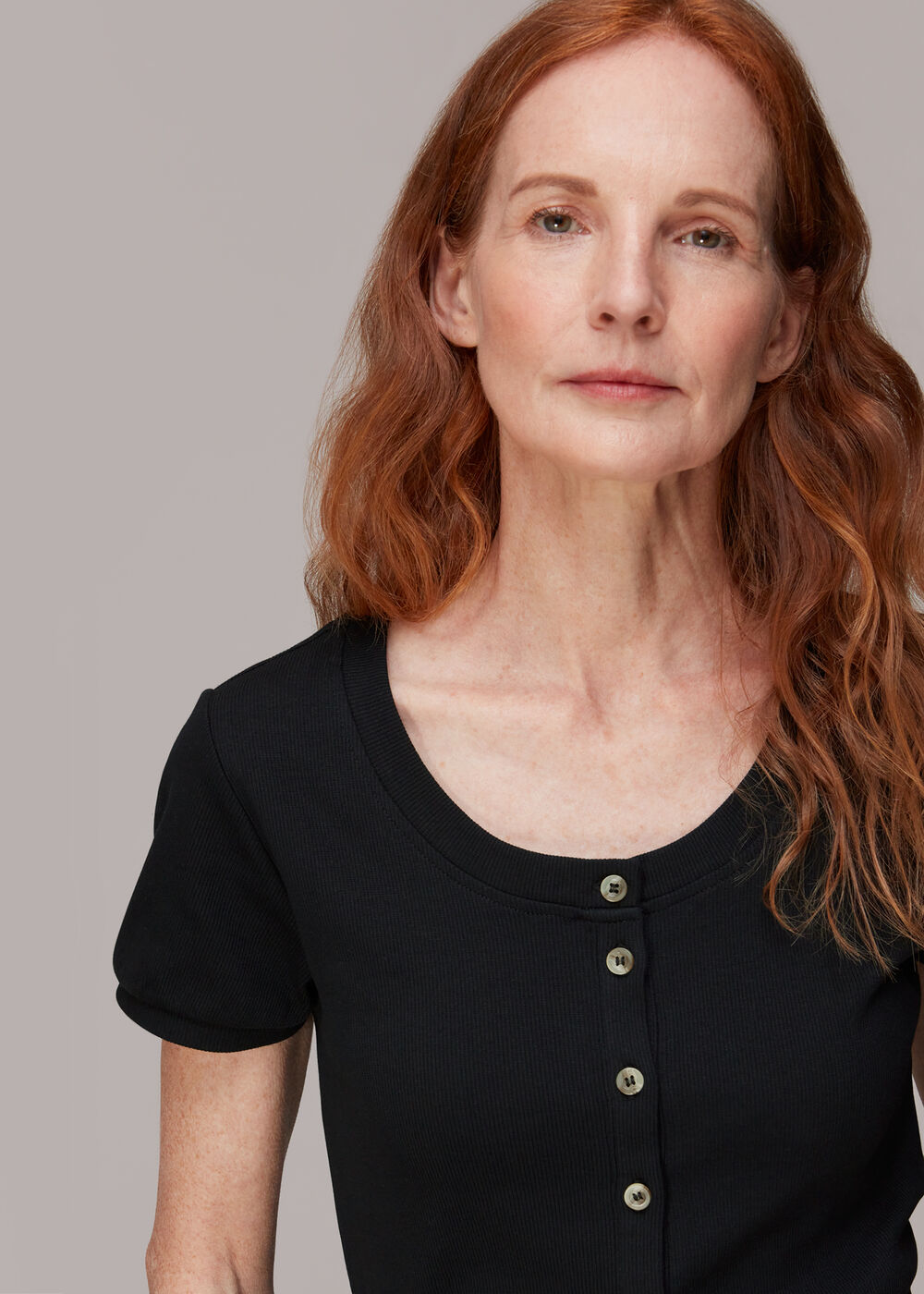 Bella Ribbed Button Up Tee