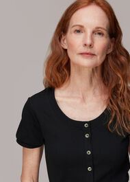 Bella Ribbed Button Up Tee